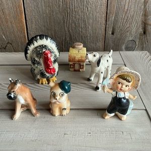 Lot of 6 Single Vintage Salt and Pepper Shakers